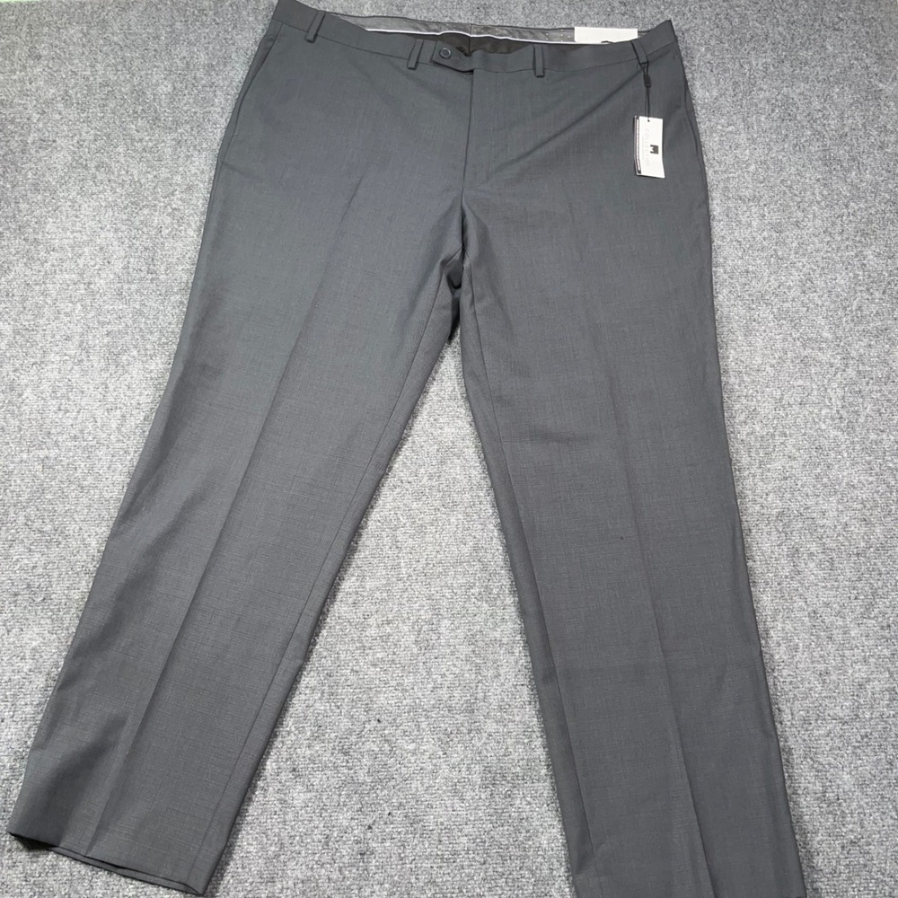 Michael Strahan Collection Mens 44x32 Grey Wool Blend Dress Pants PHPIPU1Z0017